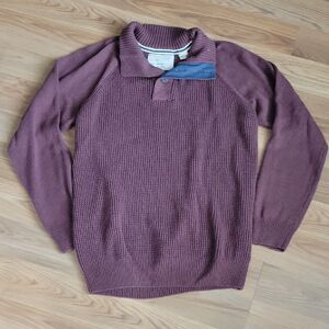 Weatherproof Vintage Men’s Ribbed Polo Sweater - Burgundy - L